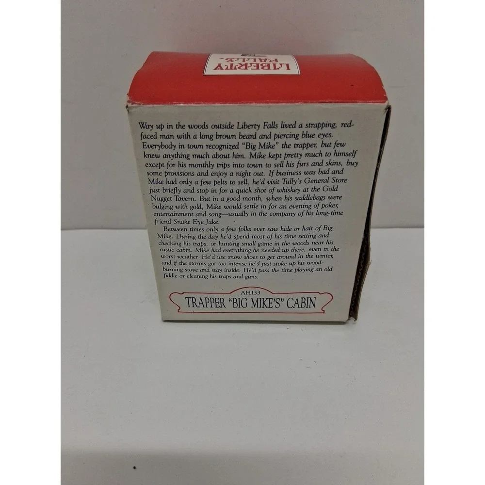 New Open Box Vintage Liberty Falls AH133 Big Mike's Cabin Americana Figurine